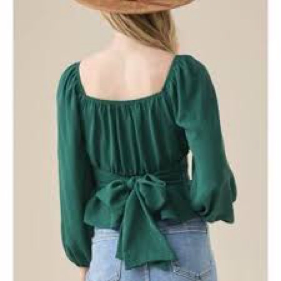 Altar'd State Lola Crossover Blouse 
in Forest Green - Large, never worn - Picture 2 of 14